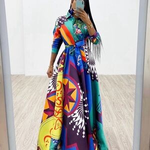 Kosmios work of art Vibrant Multicolor Maxi Dress